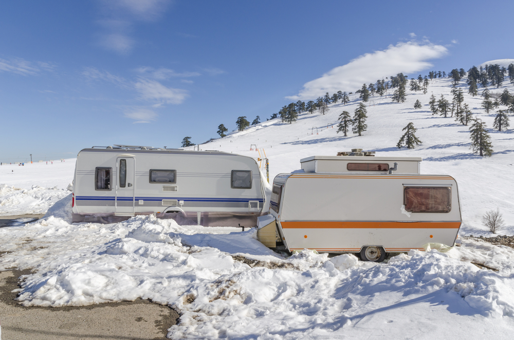 caravan trailer winter snow for Winterize Travel Trailer